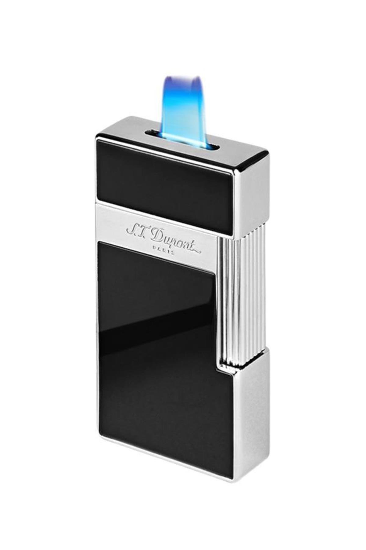 TR6380,S.T. Dupont Big D Chrome Shiny Black Lacquer Puro Çakmağı 25001