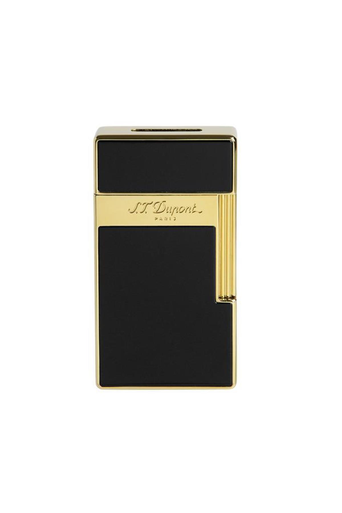 TR6381,S.T. Dupont Big D Golden Shiny Black Lacquer Puro Çakmağı 25002