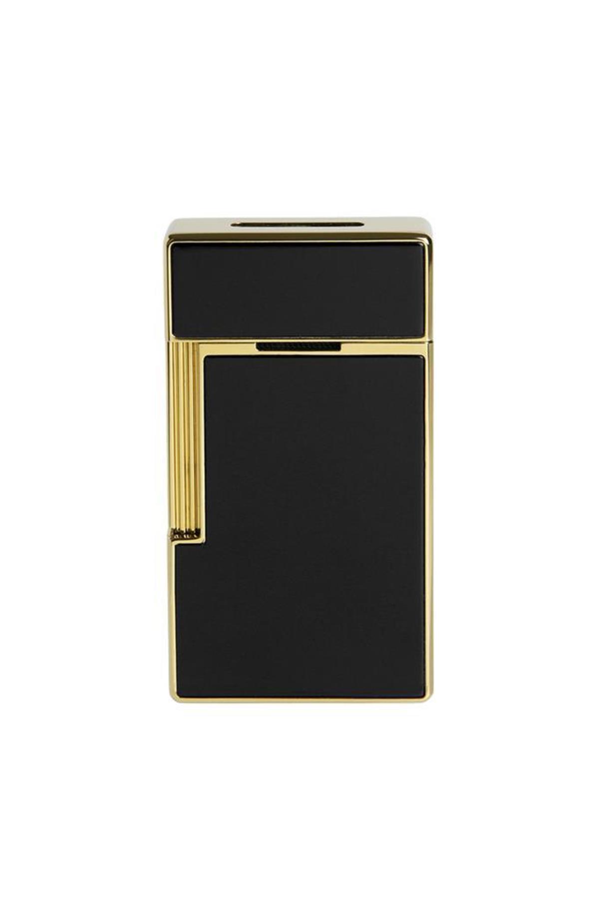 TR6381,S.T. Dupont Big D Golden Shiny Black Lacquer Puro Çakmağı 25002