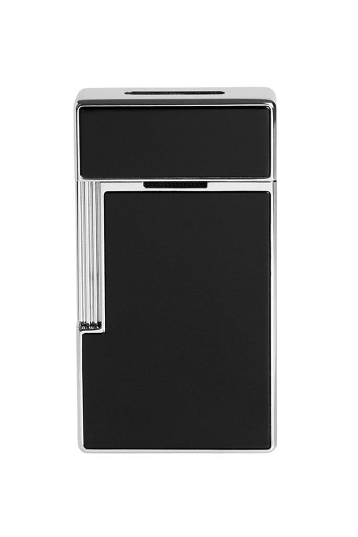 TR6380,S.T. Dupont Big D Chrome Shiny Black Lacquer Puro Çakmağı 25001