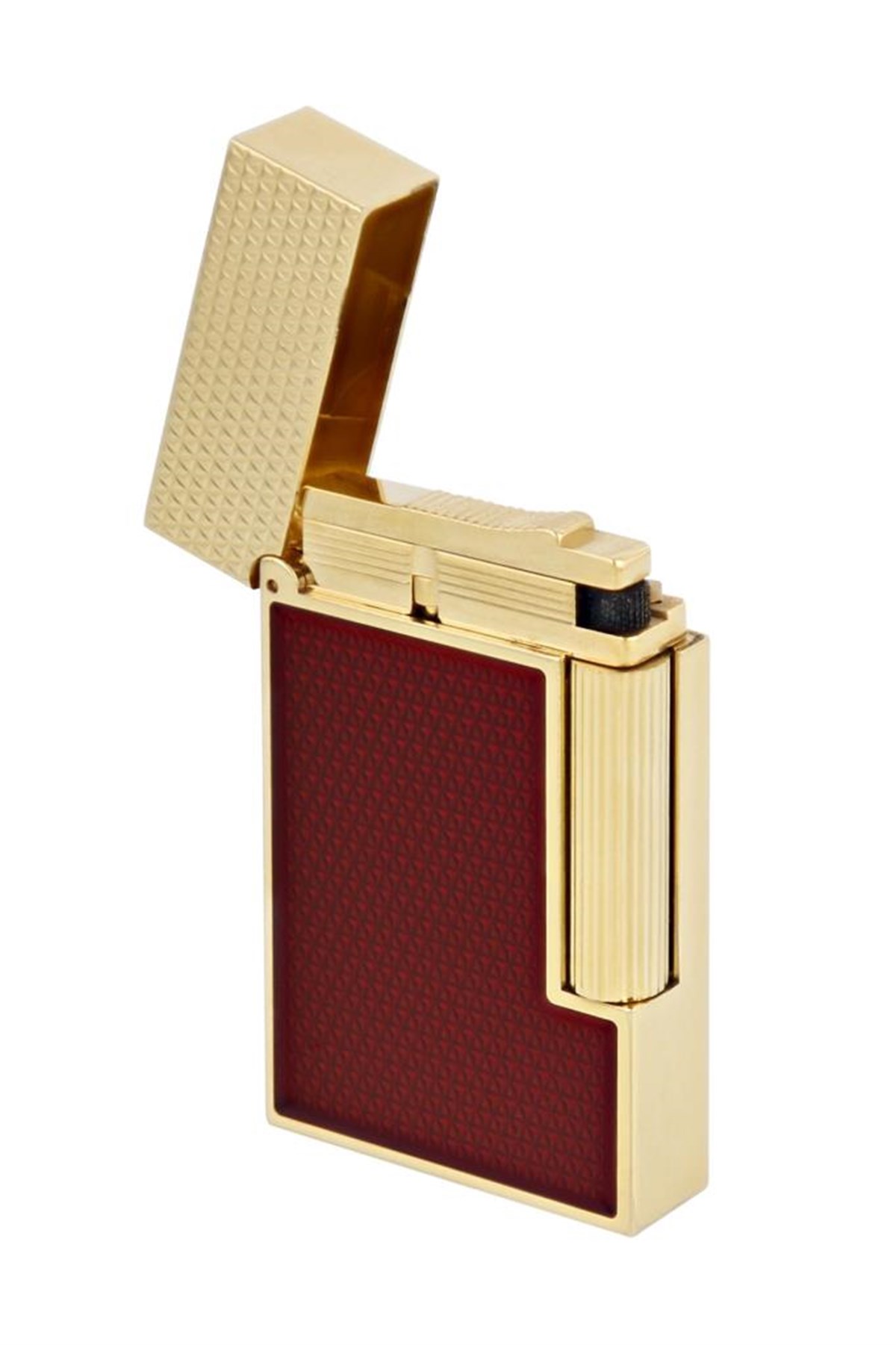 TR4815,S.T. Dupont Ligne 2 Red Lacquer Guilloche Puro Çakmağı C16616