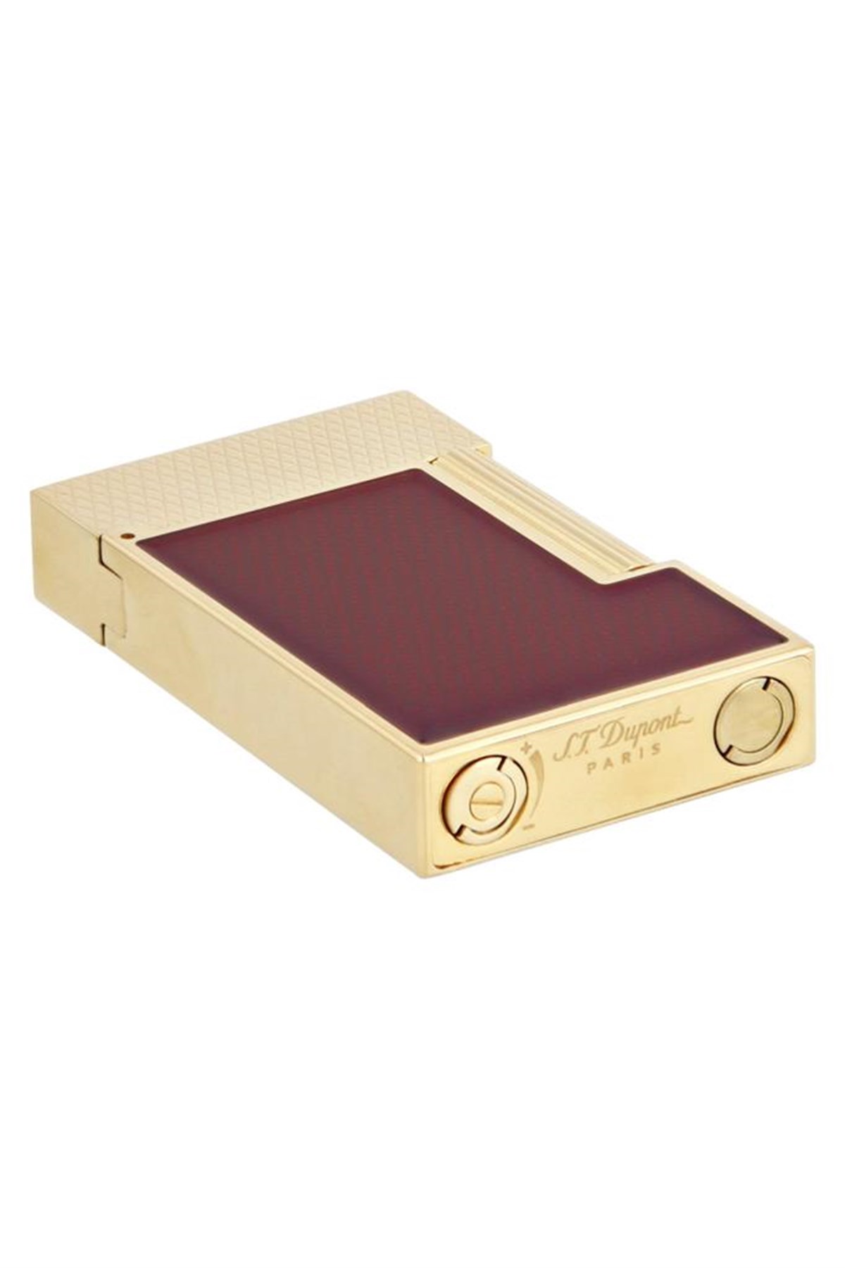 TR4815,S.T. Dupont Ligne 2 Red Lacquer Guilloche Puro Çakmağı C16616