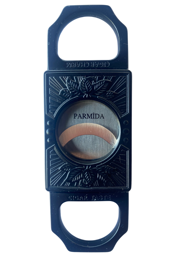 TR7551,Parmida Siyah İşlemeli Metal Puro Makası Kesici