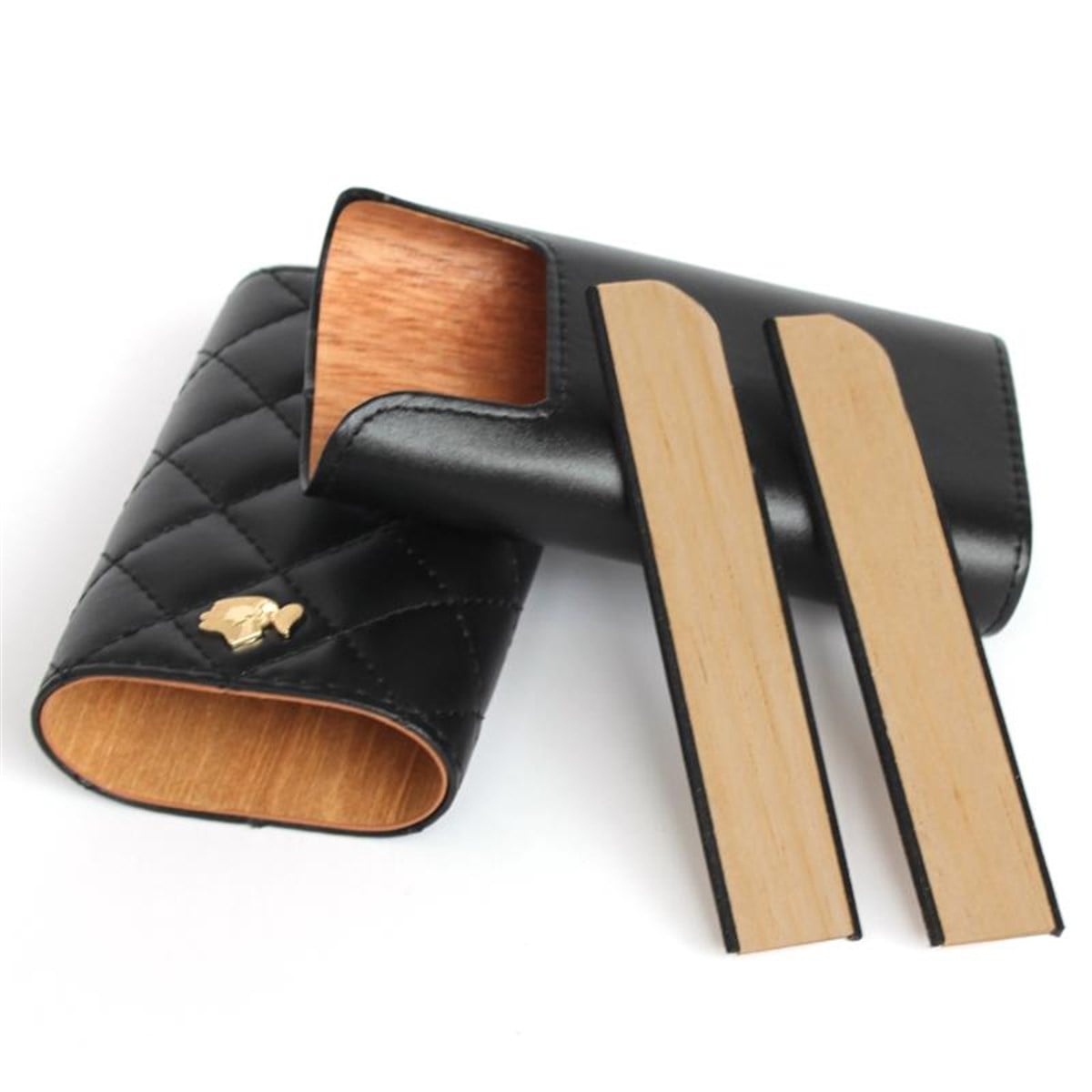 TR690,Cohiba 3'lü Siyah Puro Kılıfı İçi Sedir