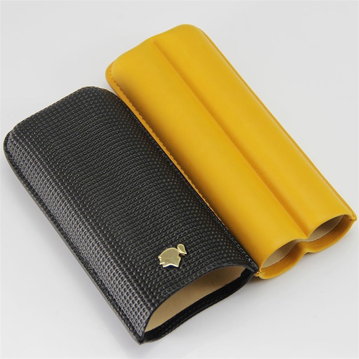 TR835,Cohiba Sarı-Siyah 2'li Puro Kılıfı