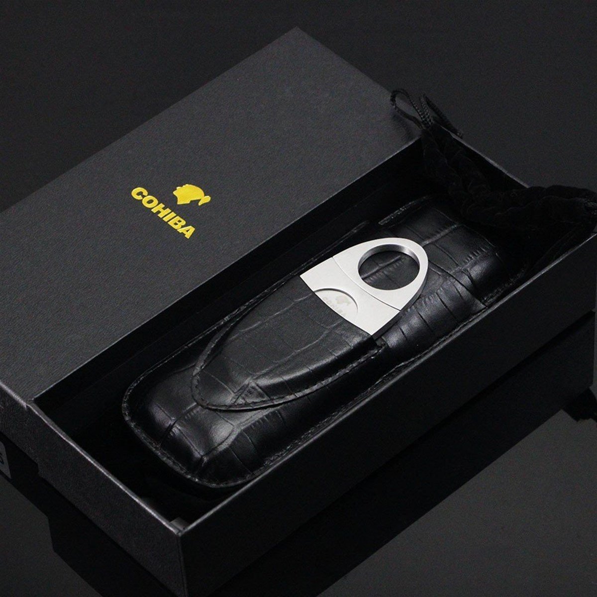 TR913,Cohiba Siyah 2'li Kesicili Puro Kılıfı