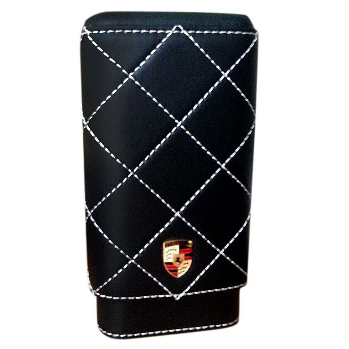 TR743,Porsche Üçlü Siyah İçi Sedir  Puro Kılıfı 