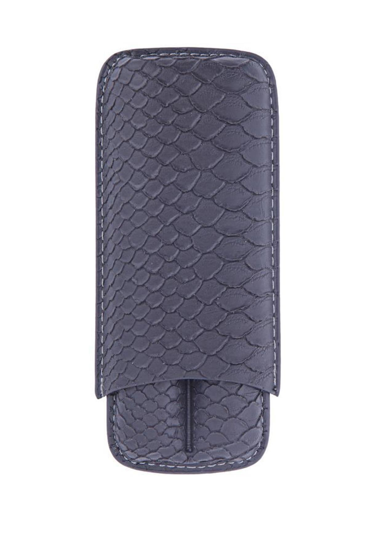 TR6048,PQ Gri Timsah Desenli İkili Puro Kılıfı