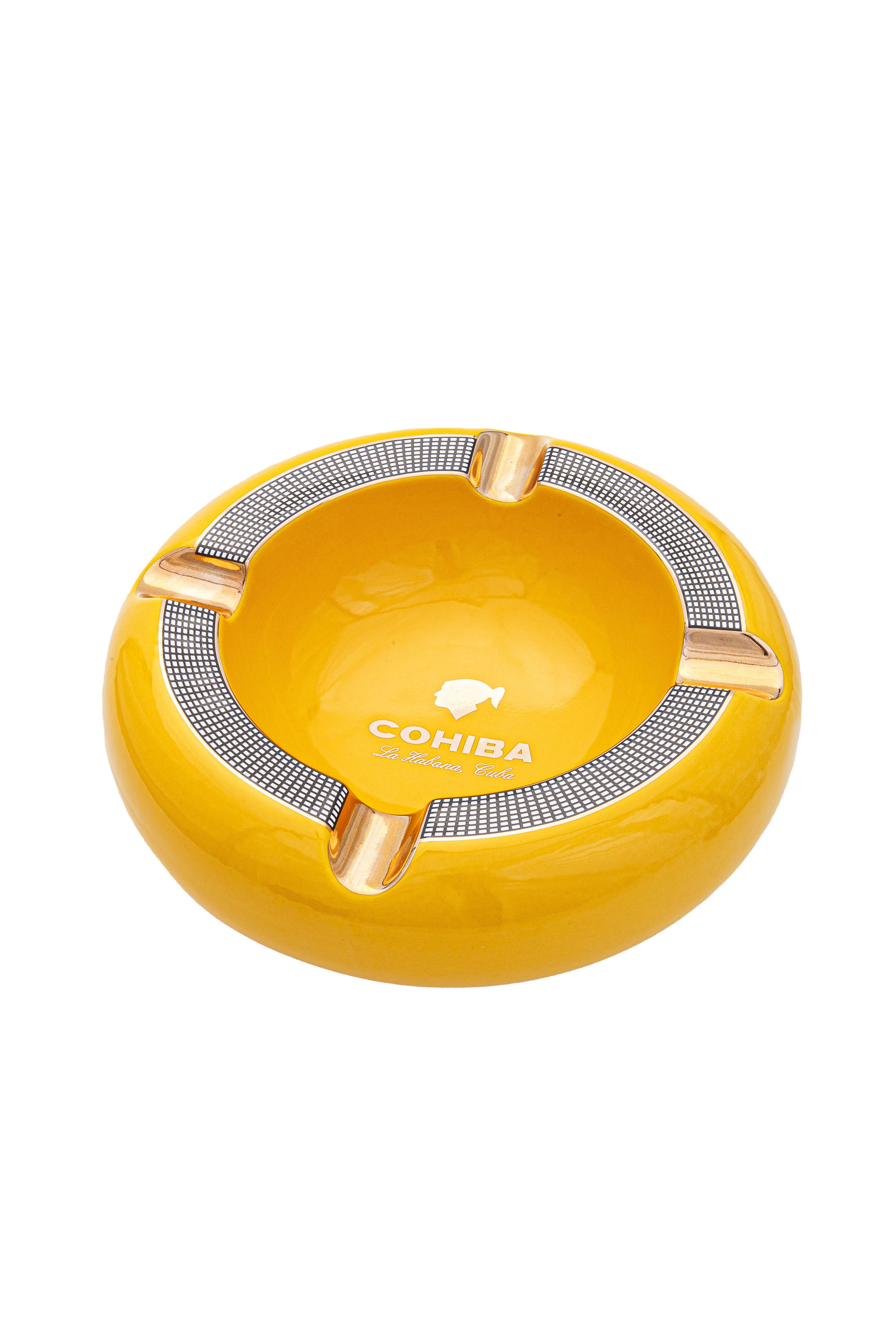 TR7354,Cohiba Sarı Dörtlü Porselen Puro Küllüğü