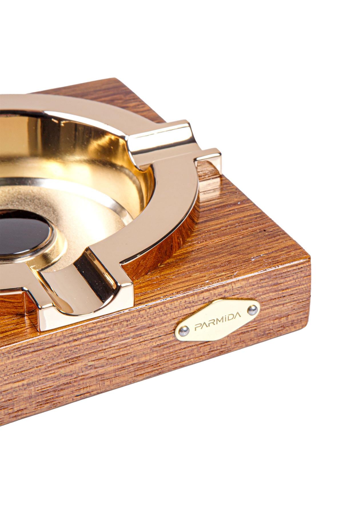 TR2998,Parmida Dörtlü Ahşap Gold Puro Küllüğü 
