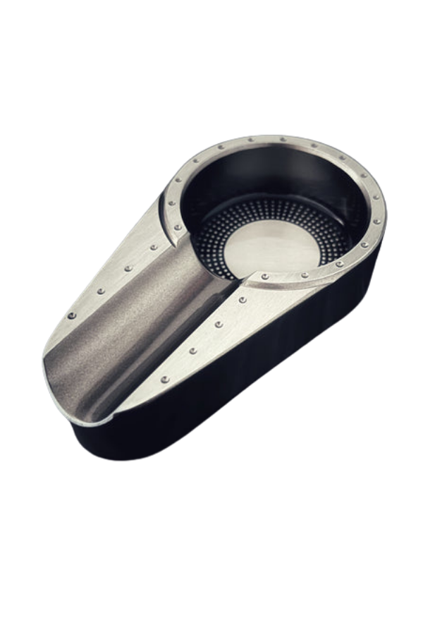 TR7063,PQ Gümüş Gunmetal Porselen Tekli Puro Küllüğü