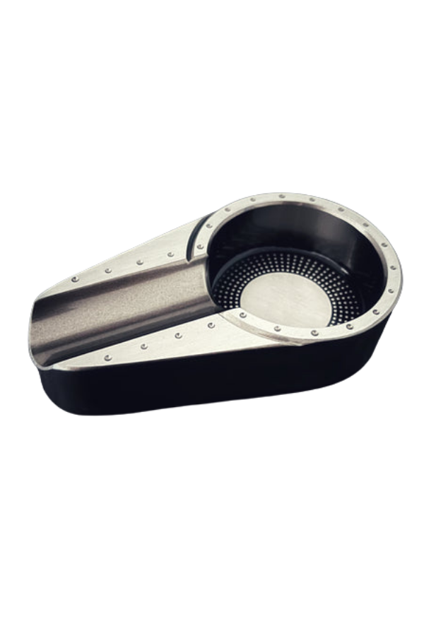 TR7063,PQ Gümüş Gunmetal Porselen Tekli Puro Küllüğü