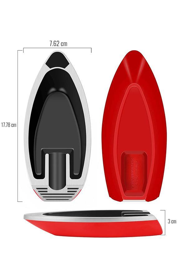 TR7071,PQ Kırmızı Siyah Gümüş Şeritli Tekli Puro Küllüğü
