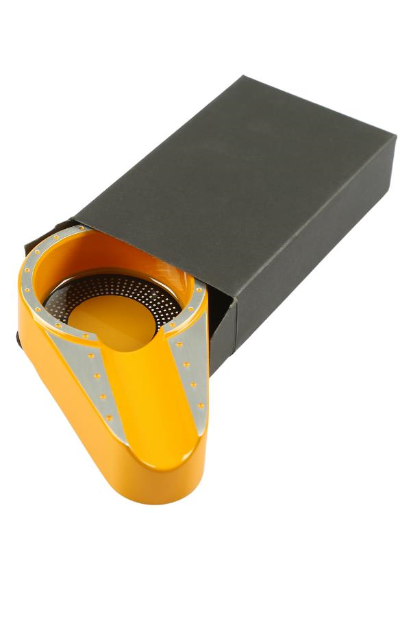 TR7061,PQ Sarı-Gümüş Porselen Tekli Puro Küllüğü