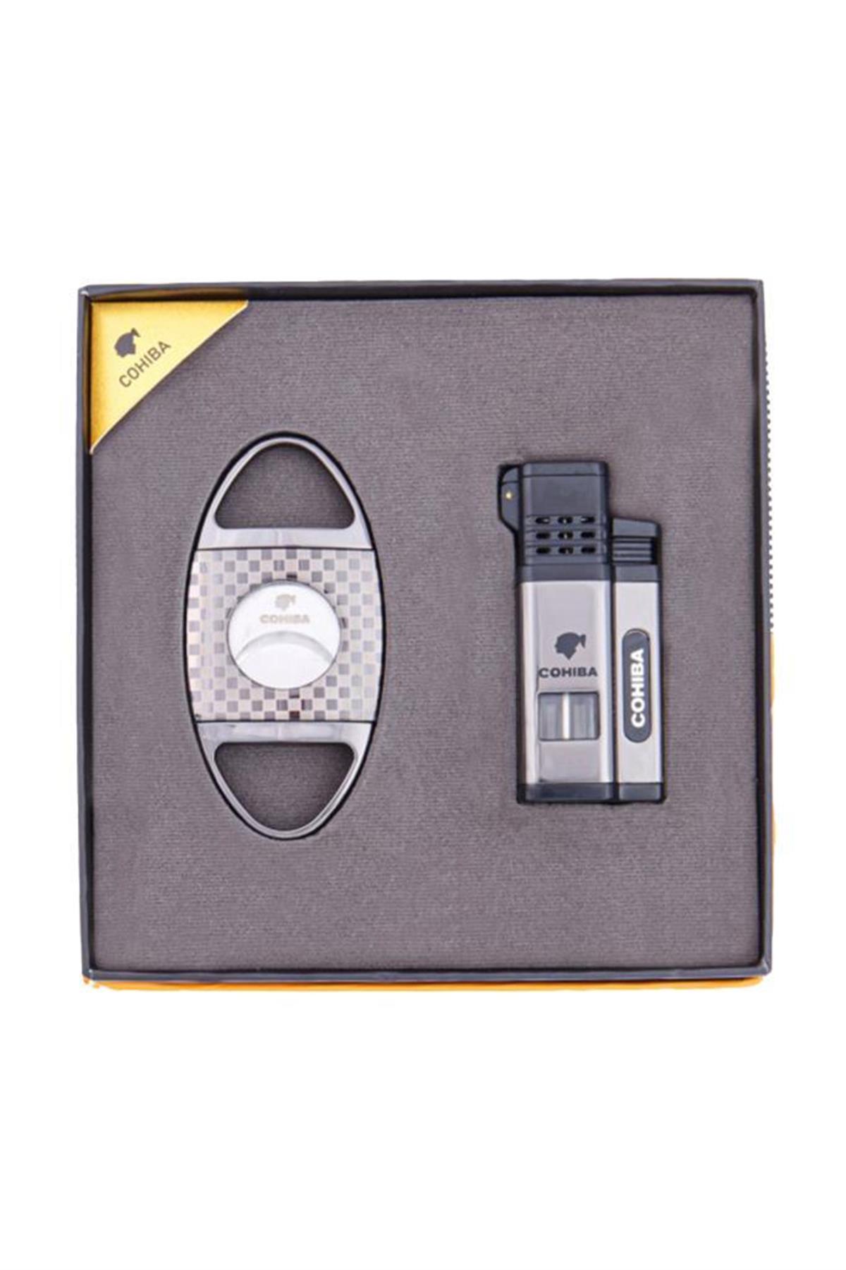 TR5732,Cohiba Çakmak Kesici İkili Set