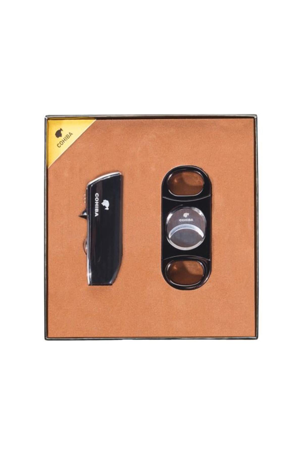 TR5736,Cohiba Çakmak Kesici İkili Set