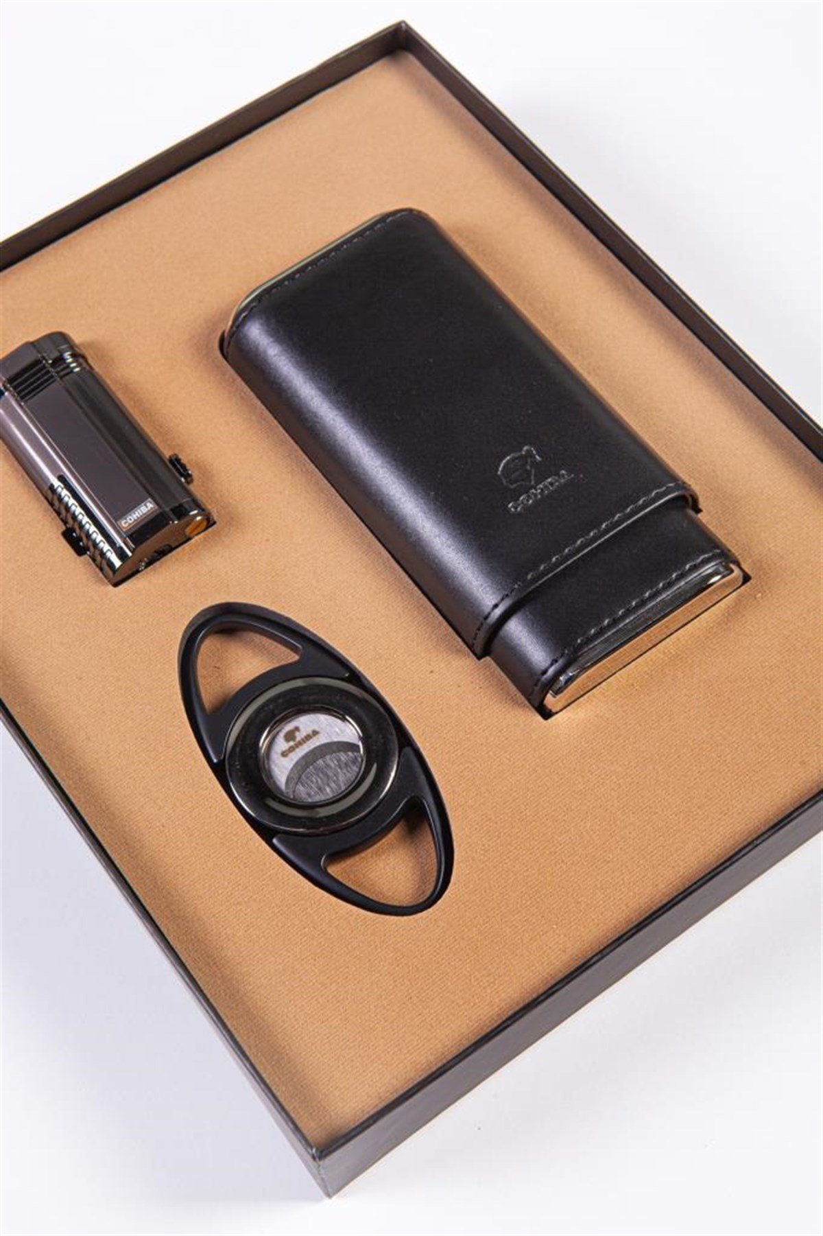 TR2615,Cohiba Çakmak Kesici Kılıf Set