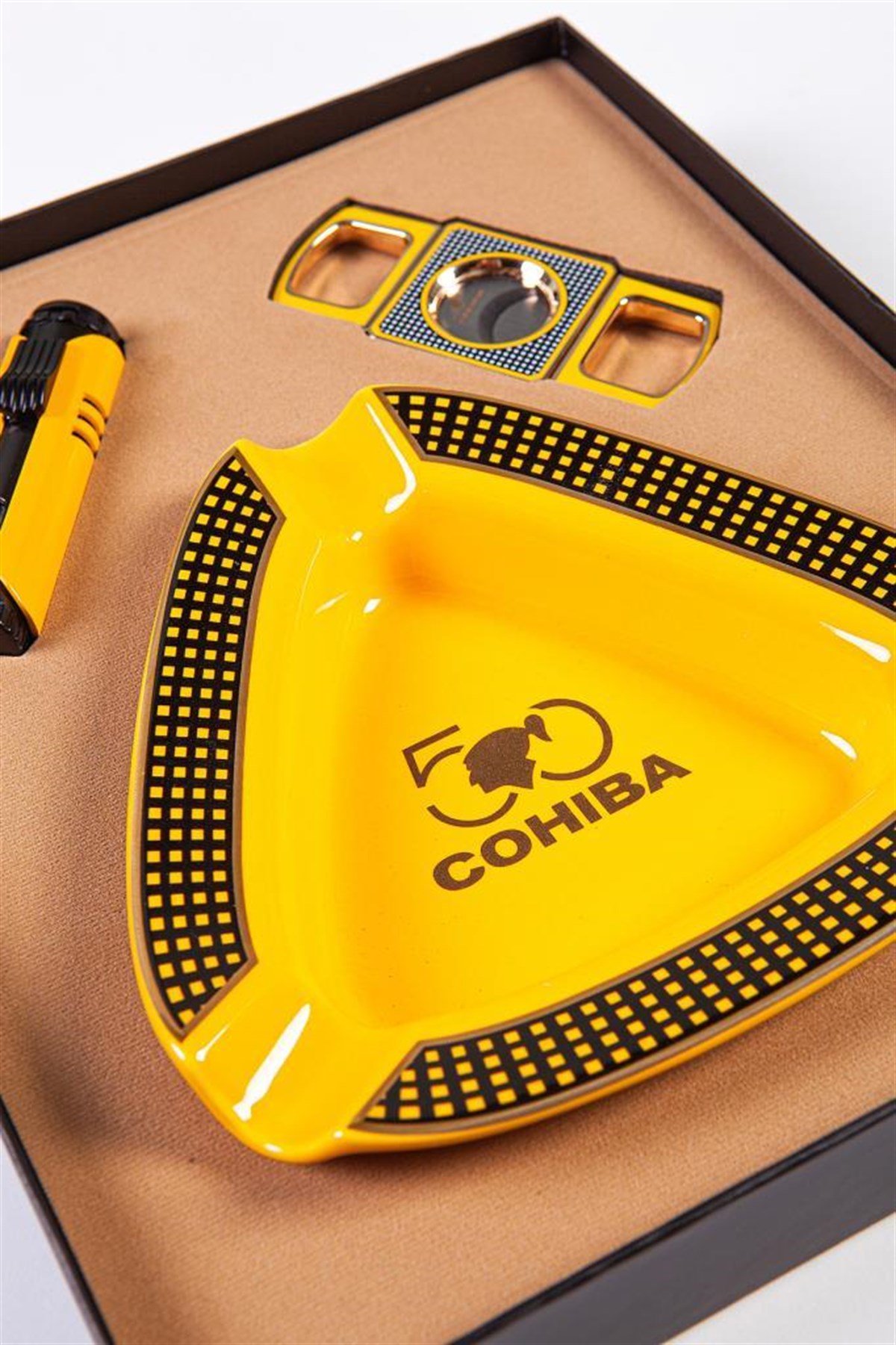 TR2617,Cohiba Çakmak Kesici Küllük Set