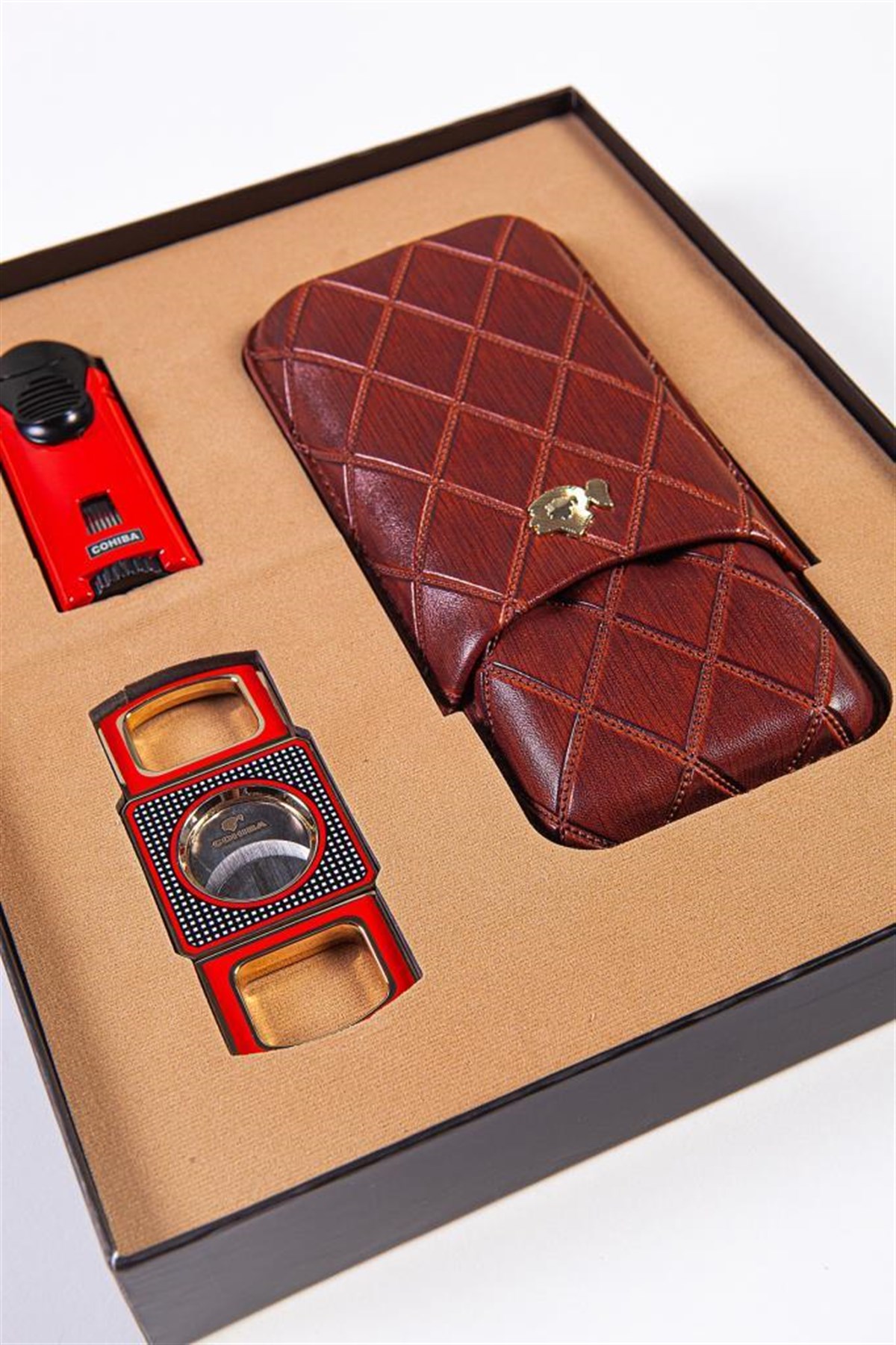 TR2612,Cohiba Çakmak Kesici Kılıf Set