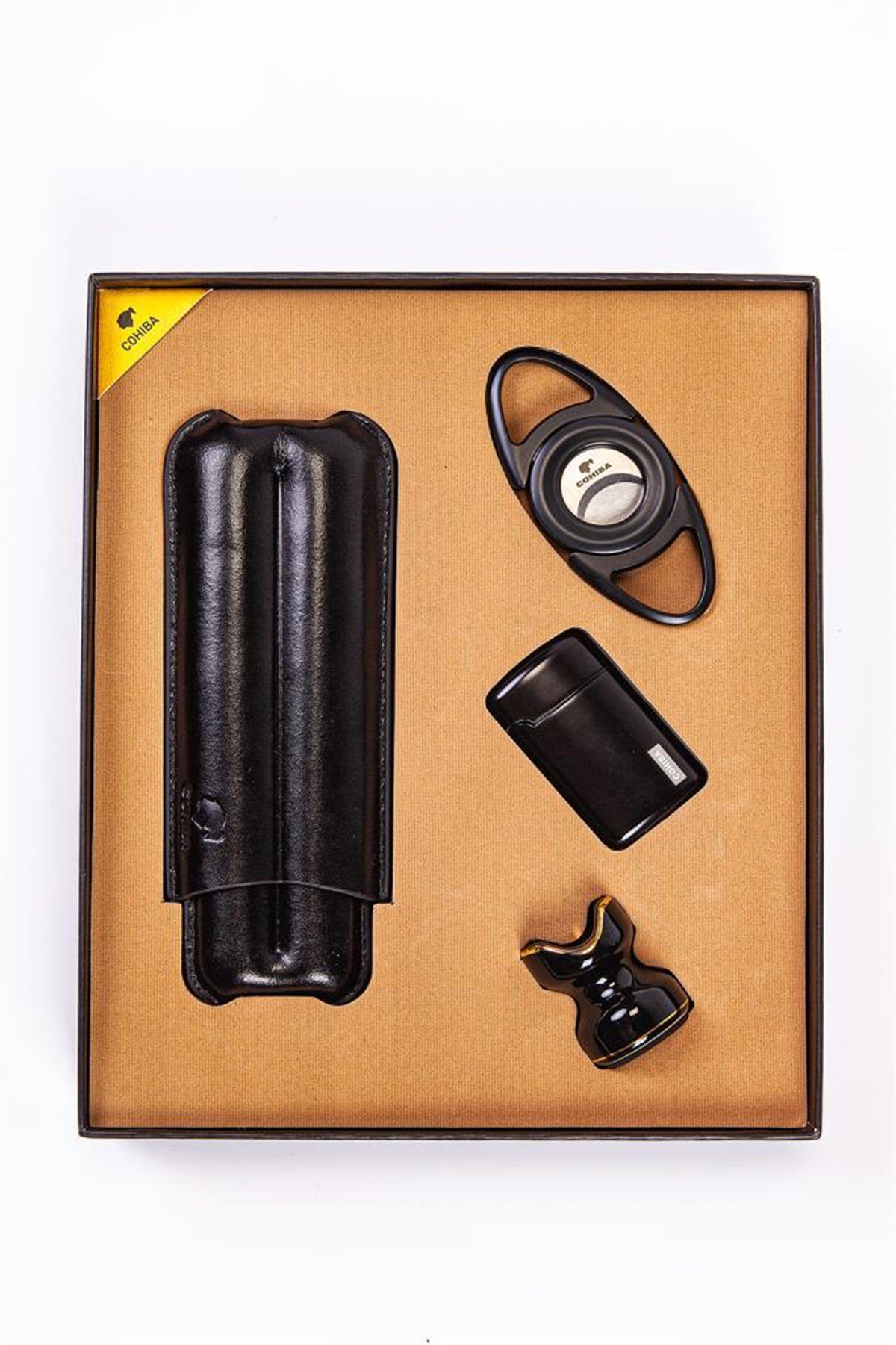 TR2498,Cohiba Çakmak Kesici Kılıf Sehpa Set