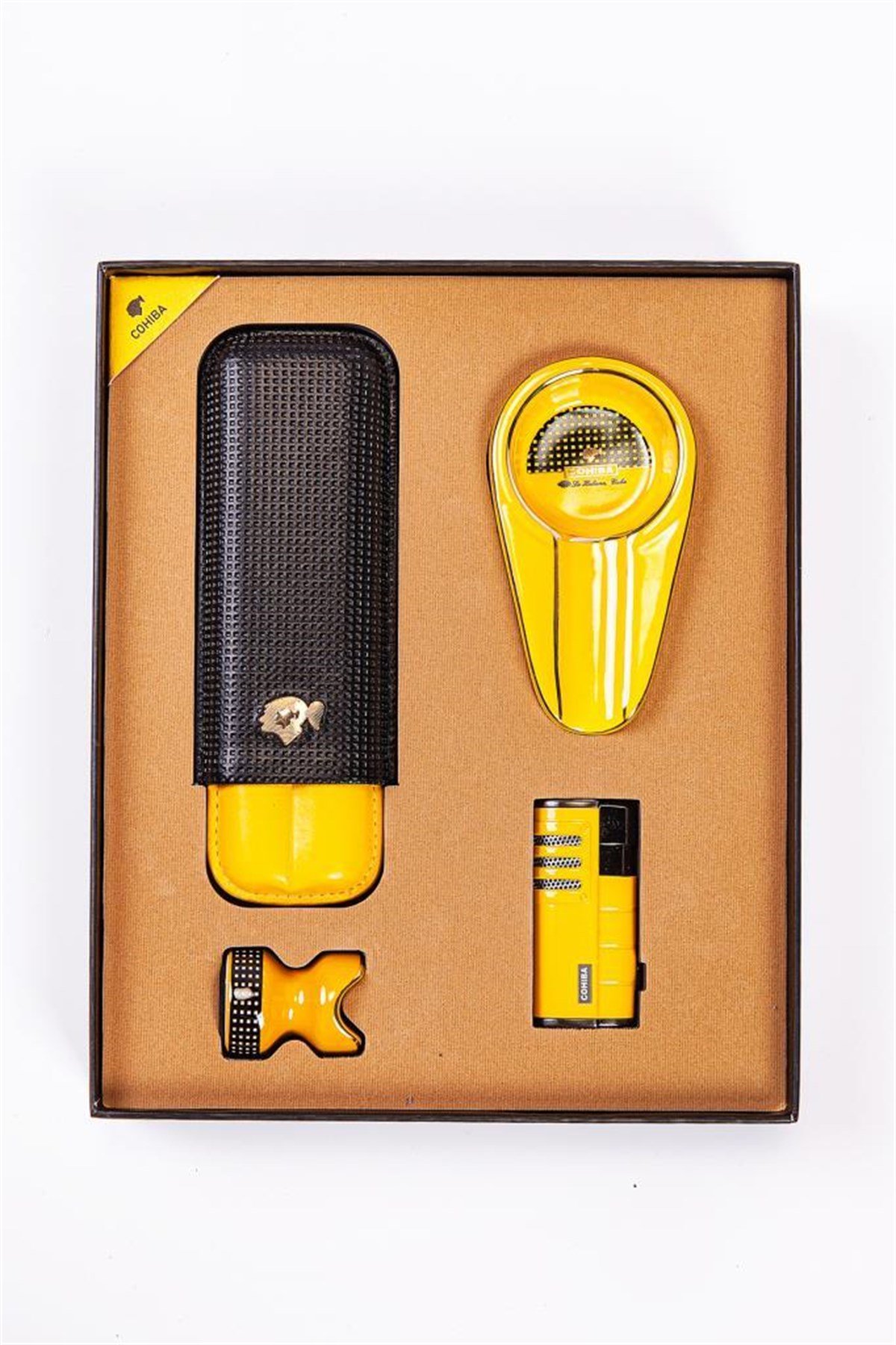 TR2495,Cohiba Çakmak Küllük Kılıf Sehpa Set