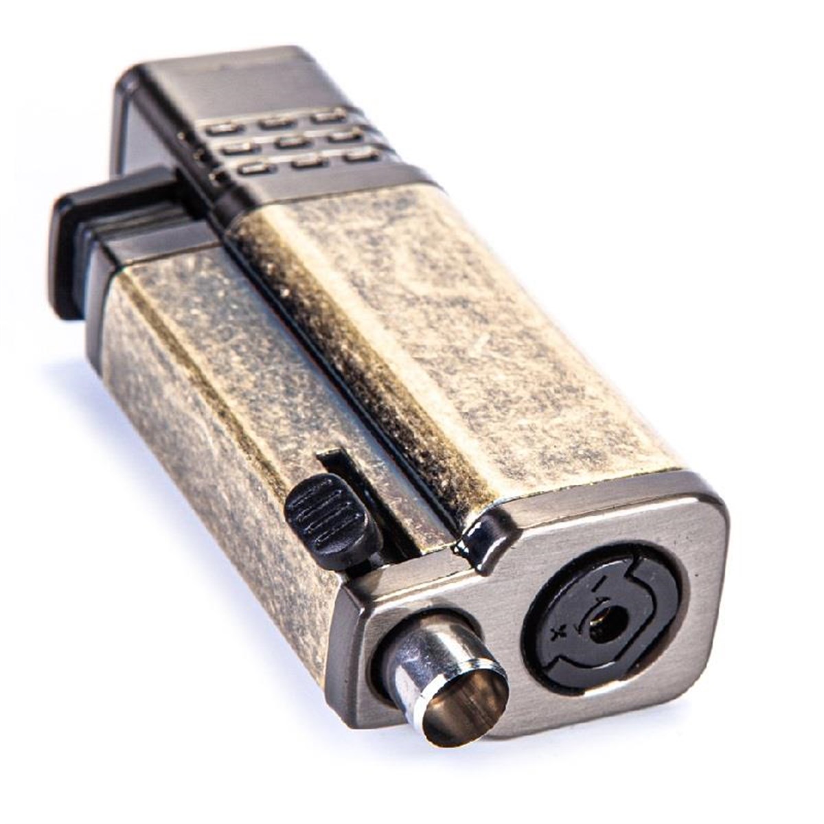 TR3085,Cohiba Gold - Kahverengi - Eskitilmiş Bakır - Sarı Kılıf Çakmak Kesici Sehpa Puro Set