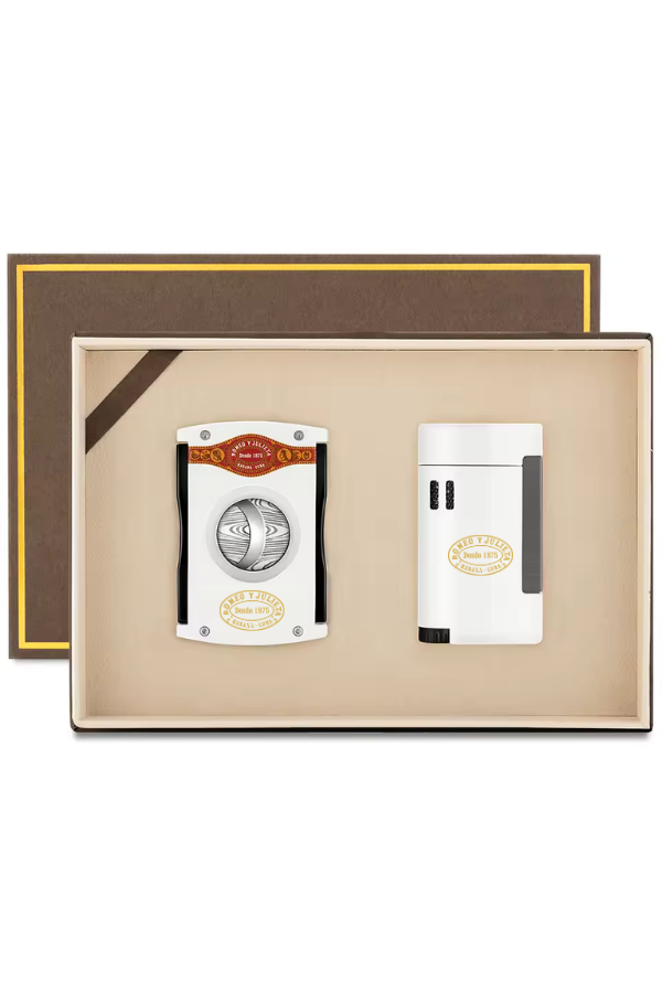 TR7713,Cohiba Özel Seri Romeo Y Julieta Çakmak Kesici İkili Beyaz Puro Seti