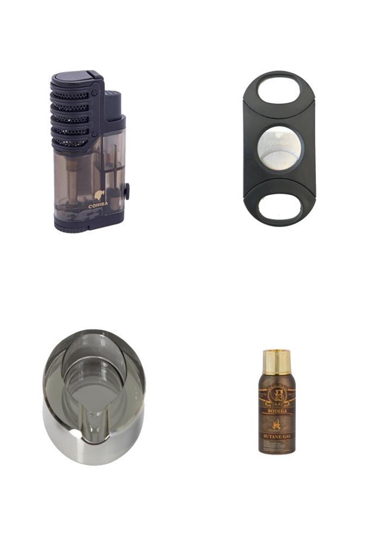 starterpack4594,Cohiba Puro Starter Kit, Çakmak Kesici Kllük ve Bütan Gaz