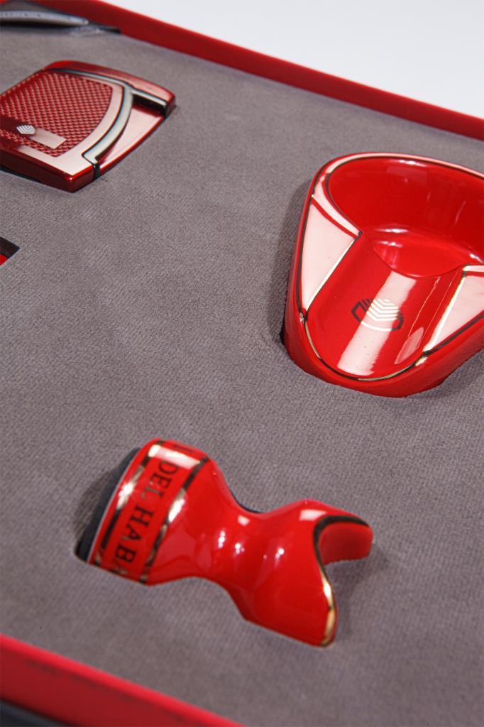 TR6458,La Casa Del Habano Çakmak Küllük Kesici Sehpa Dörtlü Puro Seti