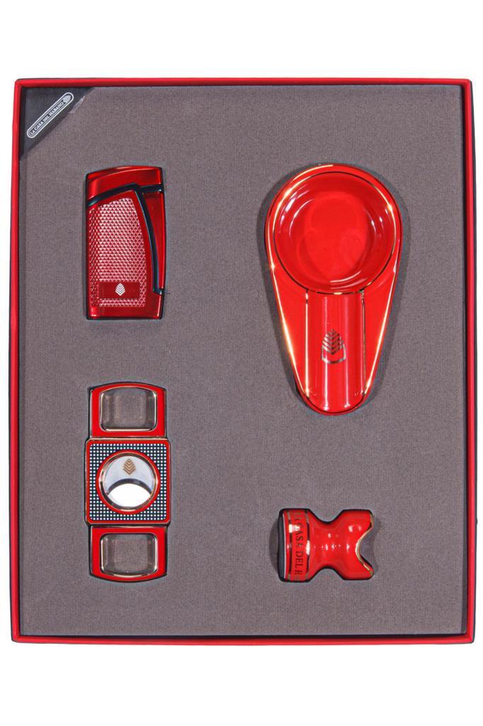 TR6458,La Casa Del Habano Çakmak Küllük Kesici Sehpa Dörtlü Puro Seti