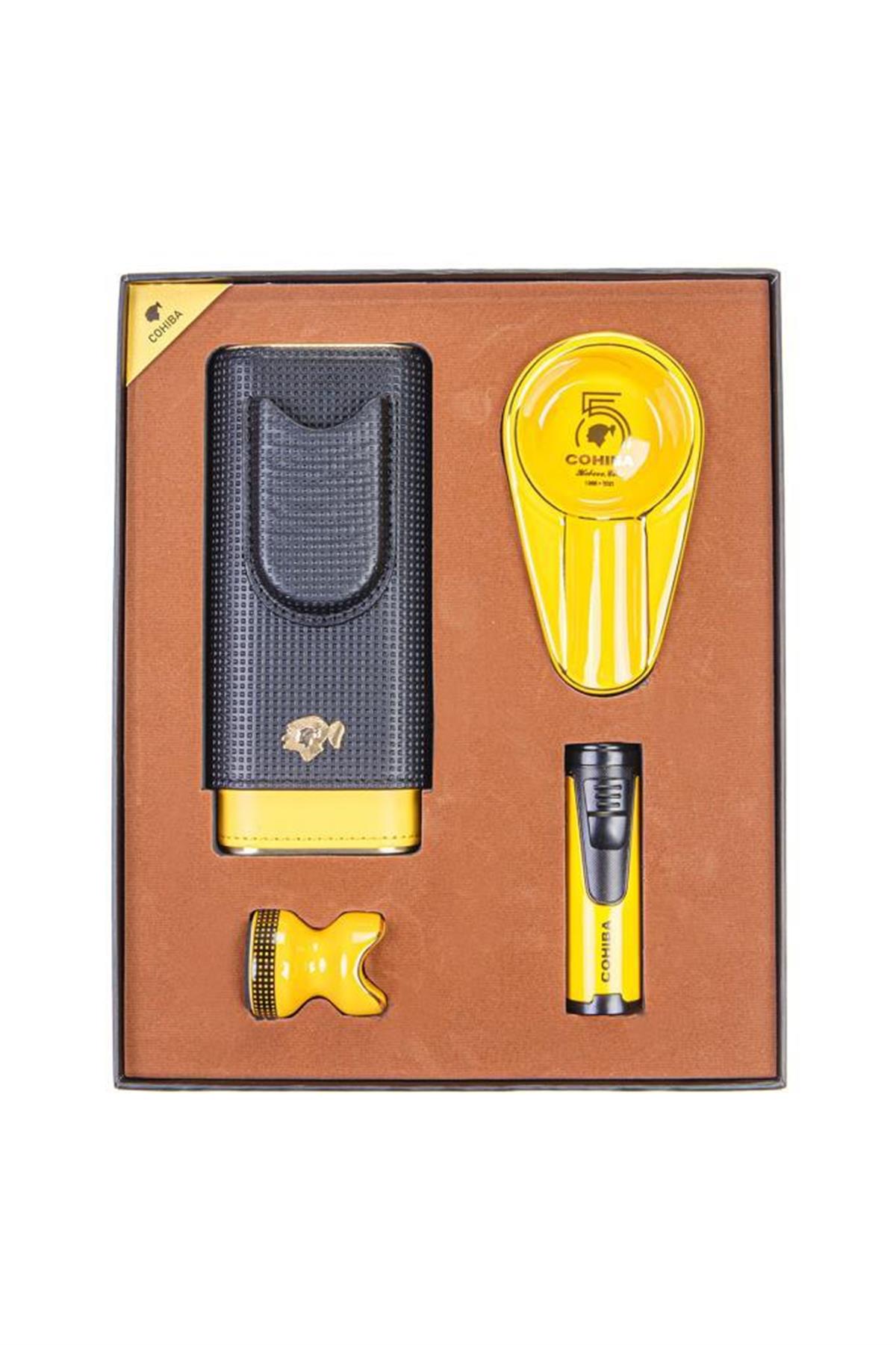 TR5398,Parmida Çakmak Kılıf Küllük Sehpa Dörtlü Puro Seti