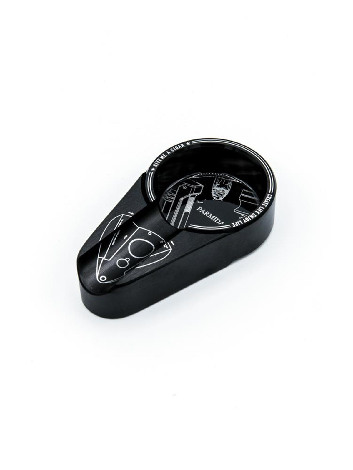 TR1405,Parmida Çakmak Küllük Kesici Üçlü Siyah-Beyaz Set