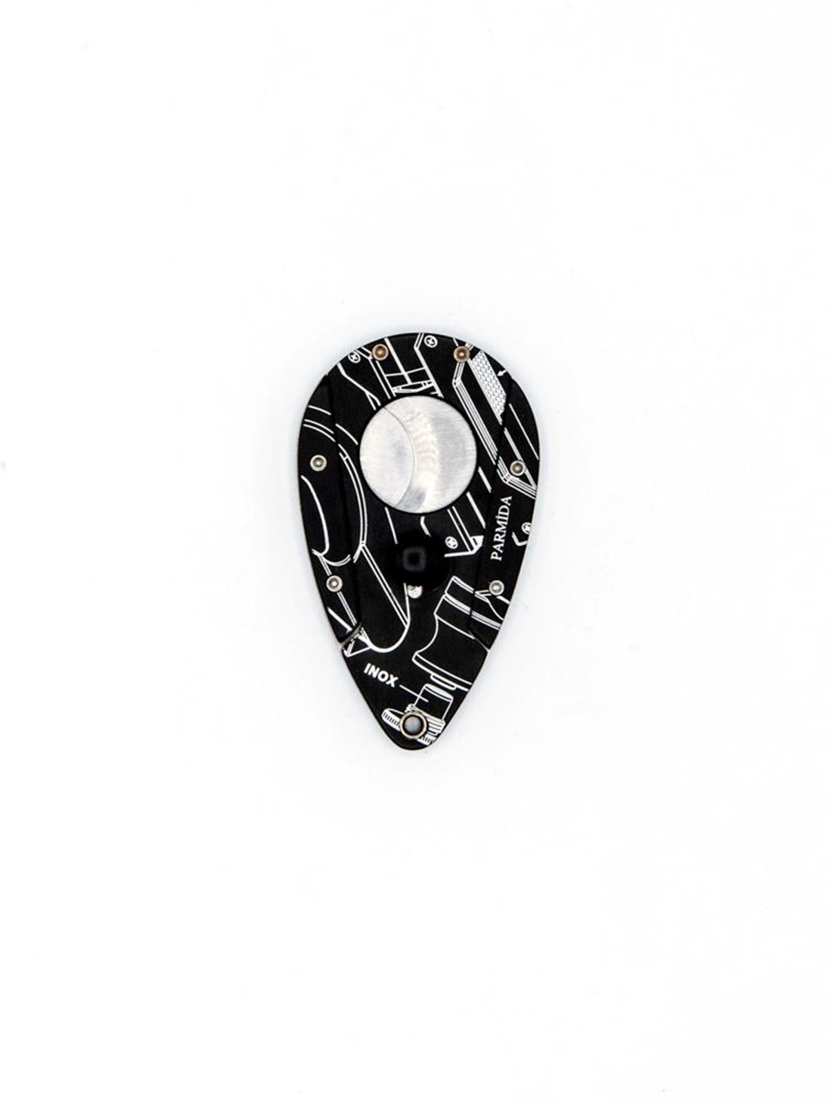 TR1405,Parmida Çakmak Küllük Kesici Üçlü Siyah-Beyaz Set