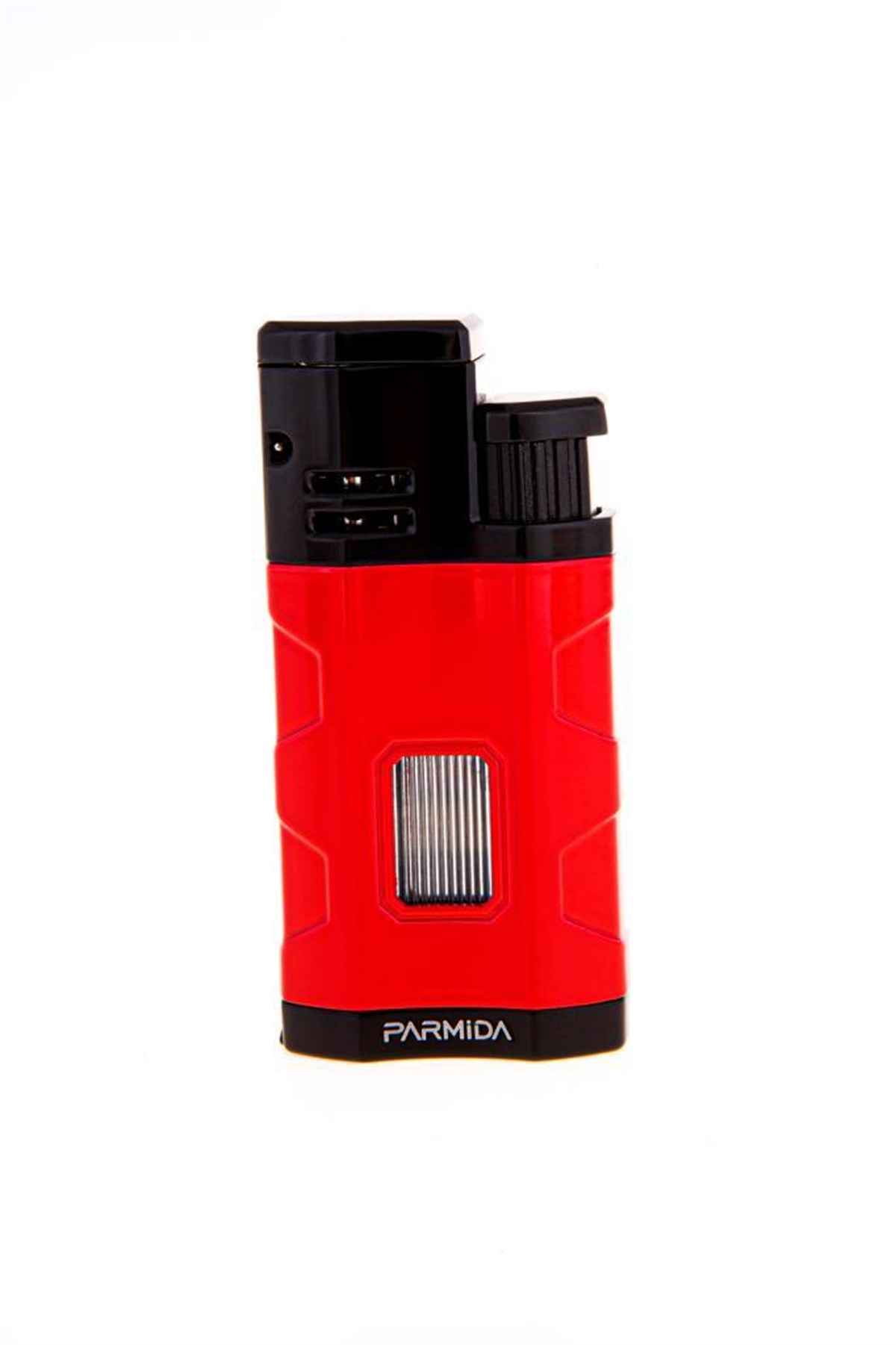 TR3868,Parmida Kırmızı Siyah Çakmak Küllük Kesici Tutucu Dörtlü Puro Seti