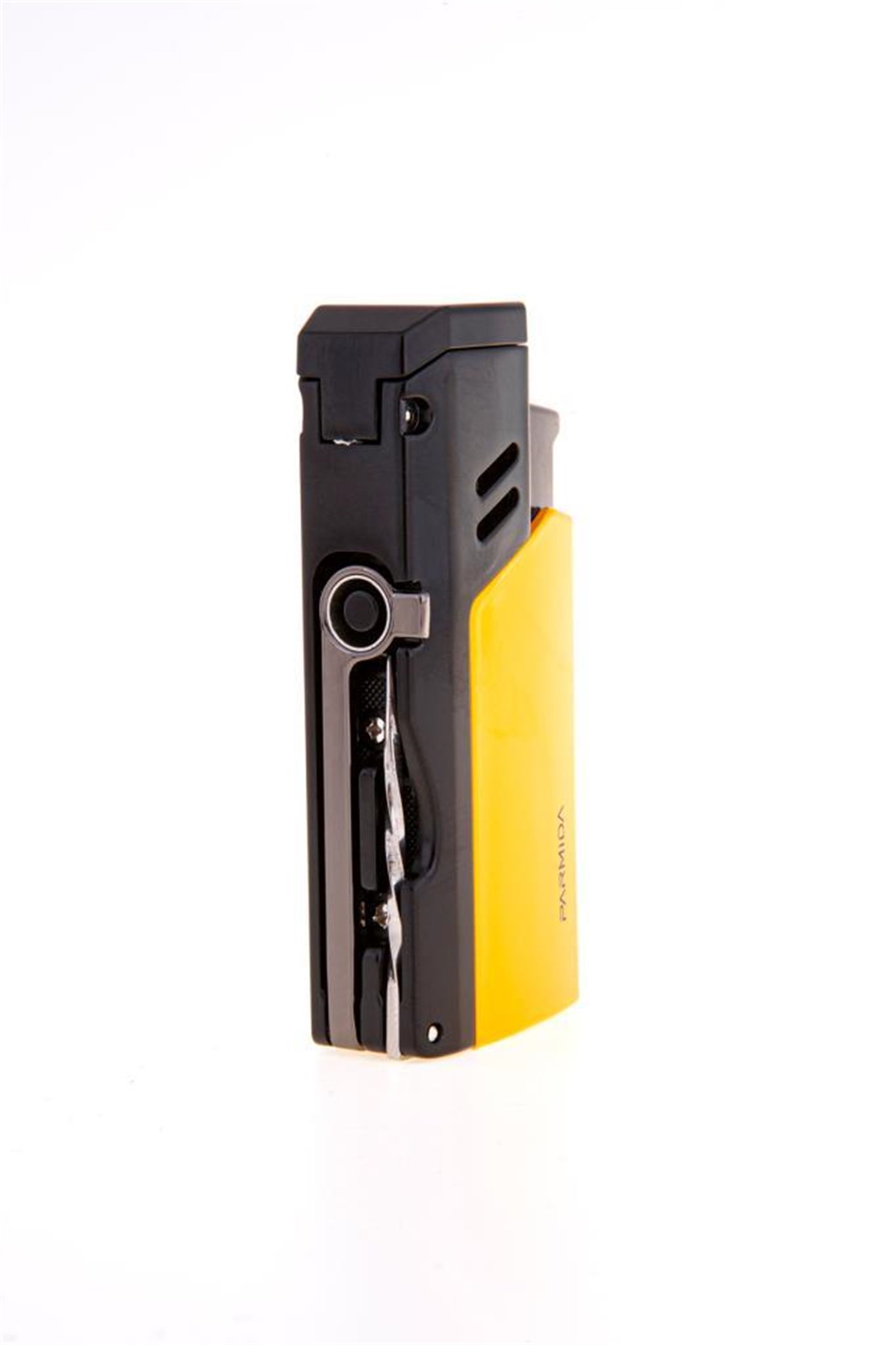 TR3865,Parmida Sarı Çakmak Küllük Kesici Tutucu Dörtlü Puro Seti