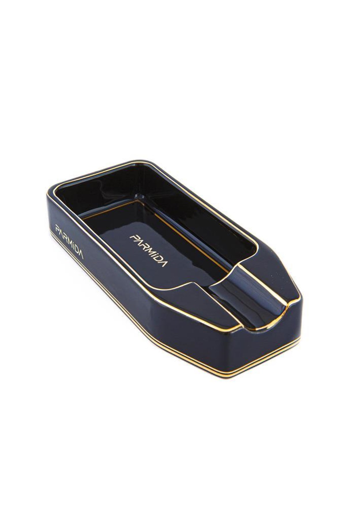 TR3864,Parmida Siyah Çakmak Küllük Kesici Tutucu Dörtlü Puro Seti