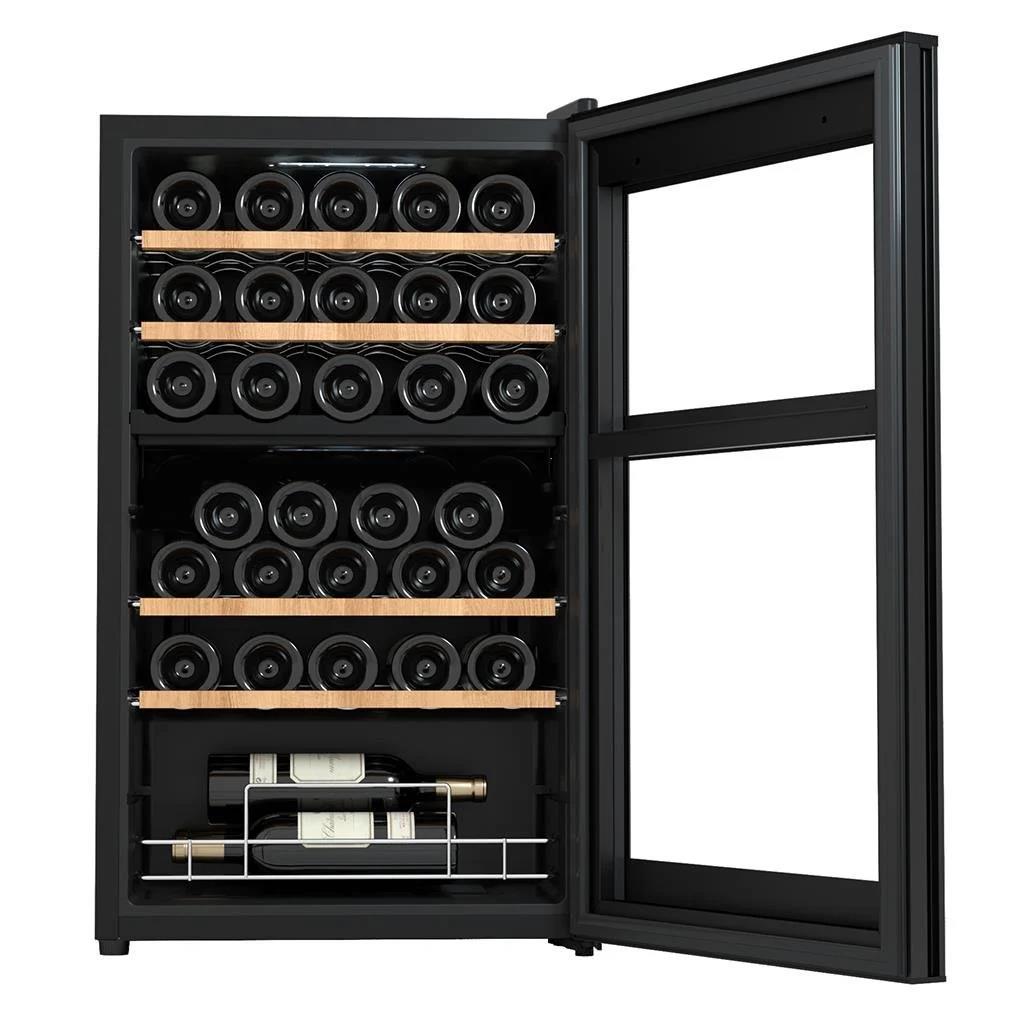 BFW34-BG2,Berfmann 34 Şişe Kapasiteli Çift Bölmeli Solo Şarap Saklama Dolabı Siyah BFW34-BG2