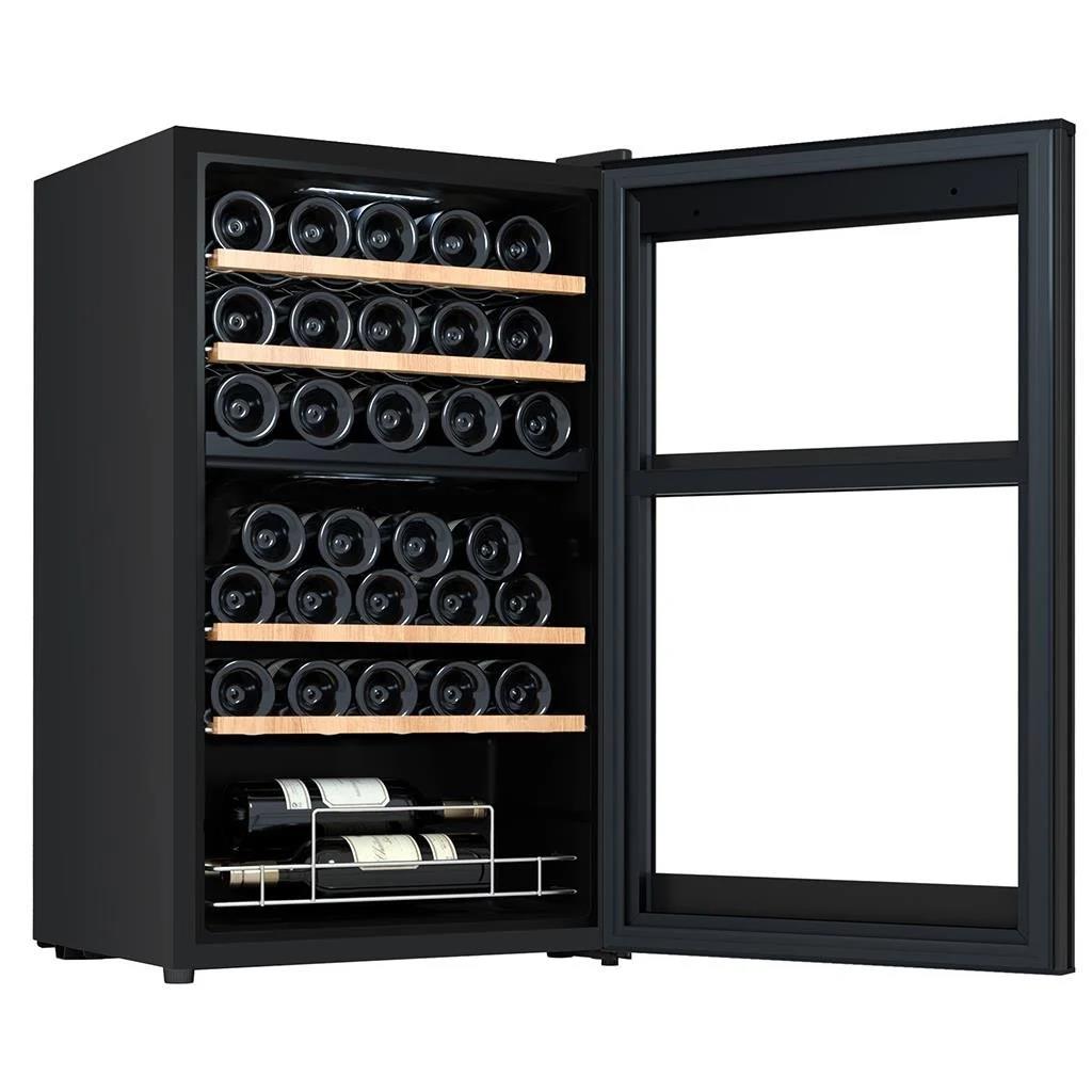 BFW34-BG2,Berfmann 34 Şişe Kapasiteli Çift Bölmeli Solo Şarap Saklama Dolabı Siyah BFW34-BG2
