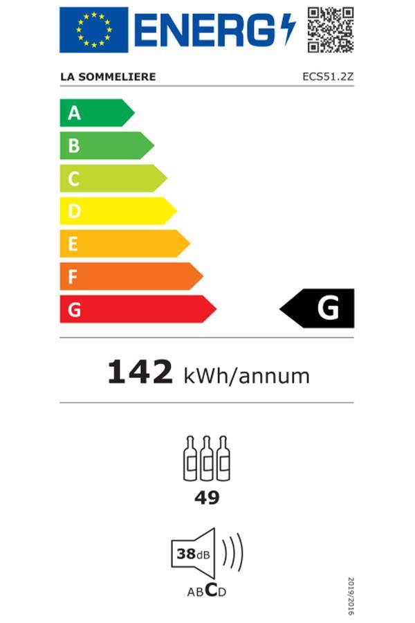 LSMLR22,La Sommeliere ECS512Z Çift Isılı Service Solo Şarap Dolabı, 49 Şişe Kapasiteli