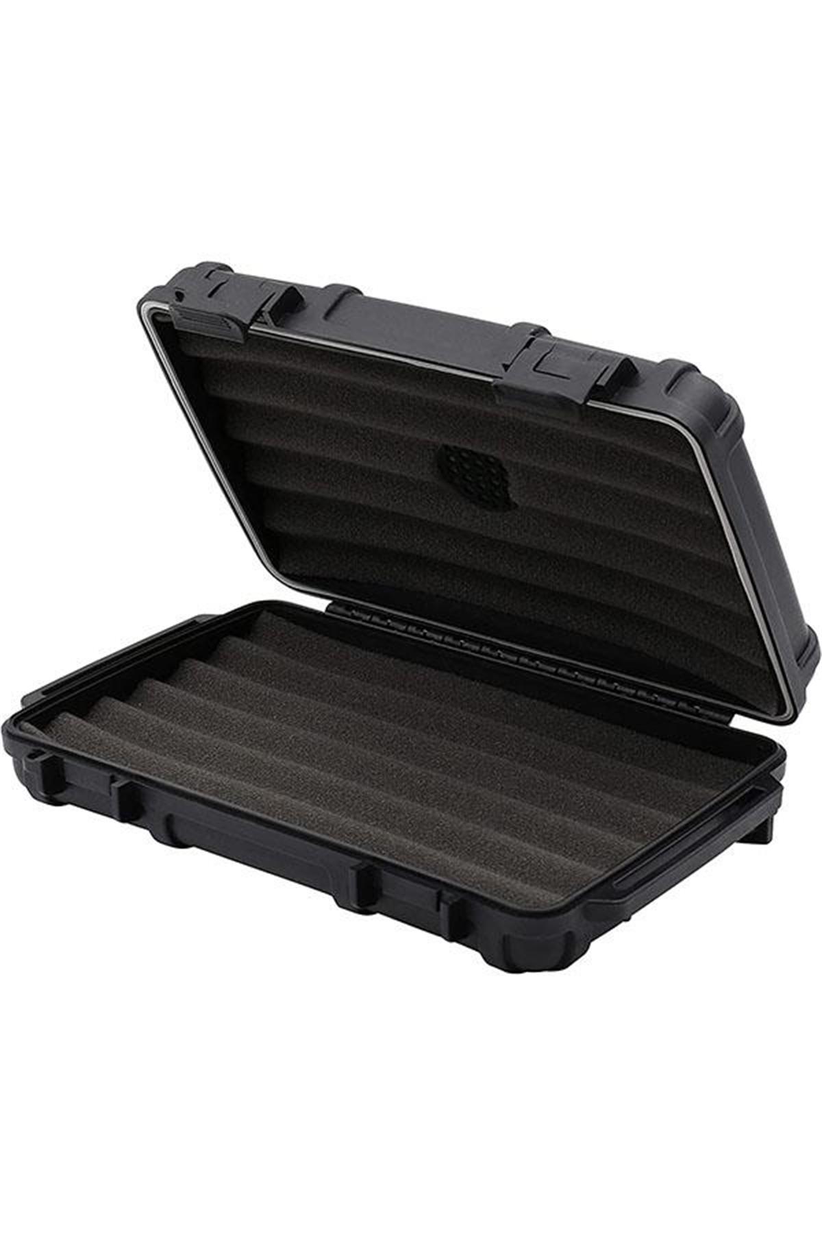 TR5173,Cigar Caddy 5 XL 60 Ring Siyah Travel Humidor Puro Kutusu