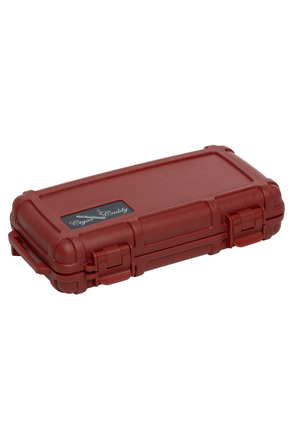 TR9075,Cigar Caddy 5 Kırmızı Travel Humidor Puro Kutusu