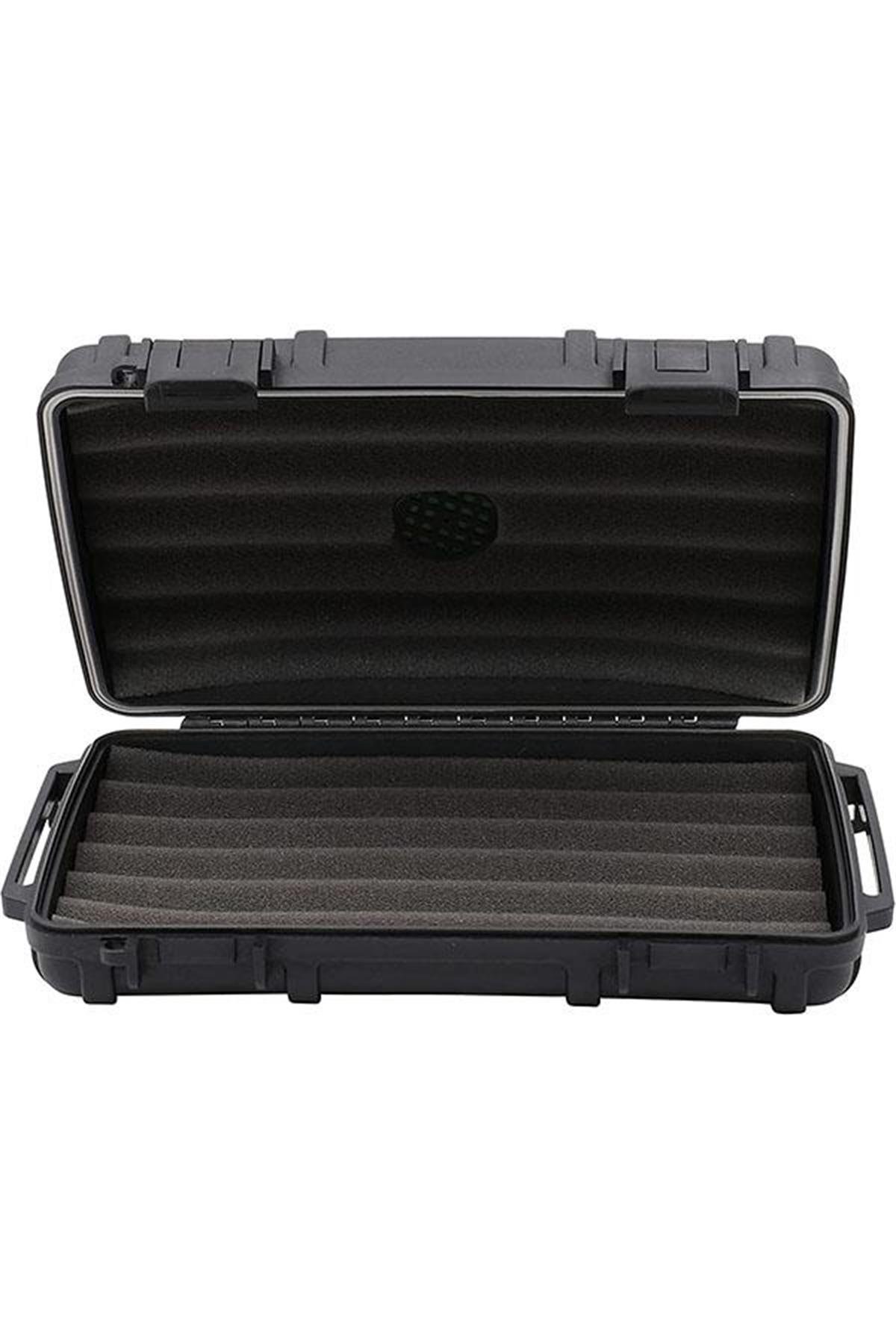 TR5173,Cigar Caddy 5 XL 60 Ring Siyah Travel Humidor Puro Kutusu