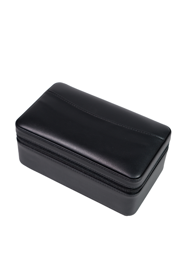 TR8838,Cohiba XL Siyah Deri Puro Taşıma Çantası - Seyahat Humidoru