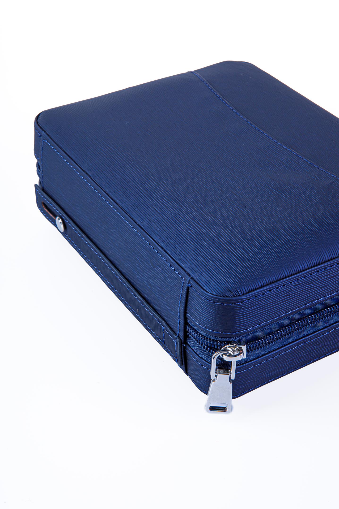 TR8243,Cohiba XL Lacivert Dahili Çakmak Deri Puro Taşıma Çantası & Seyahat Humidoru