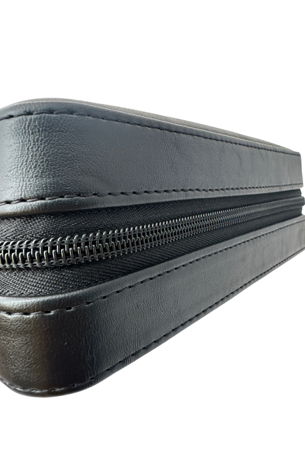 TR8237,Cohiba XL Siyah Dahili Çakmak Deri Puro Taşıma Çantası & Seyahat Humidoru