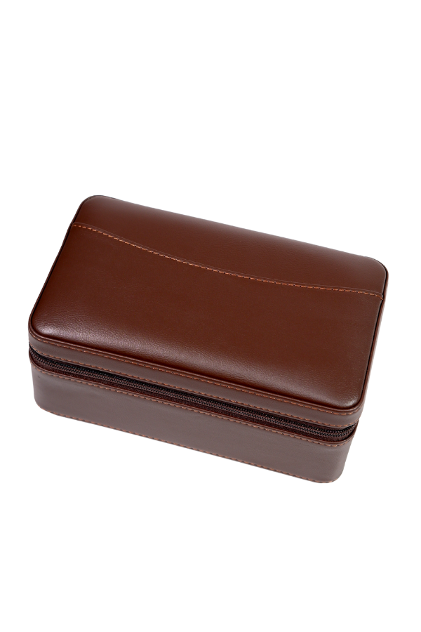 TR8839,Cohiba XL Kahverengi Deri Puro Taşıma Çantası - Seyahat Humidoru