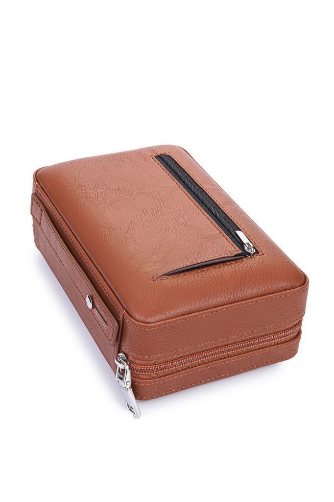 TR6902,Cohiba Çakmak Kesicili Taba Deri Puro Taşıma Çantası