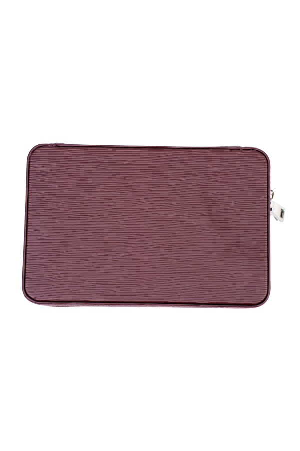 TR8835,Cohiba Bordo Çizgili Dahili Çakmak Kesicili Deri Puro Taşıma Çantası - Seyahat Humidoru