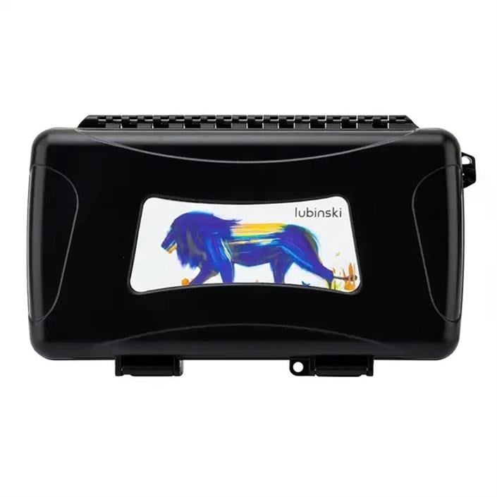 LB-623,Lubinski Seyahat Puro Kutusu Humidor Kırılmaz Plastik Siyah Lion 5's