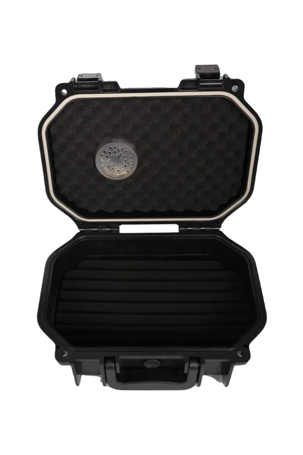 TRZ3017,Quantum Seyahat Tipi 30 Taşıma Kulplu Siyah Humidor Puro Kutusu